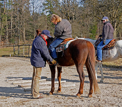 Werner Meier mit Reitschüler auf dem Grubhof